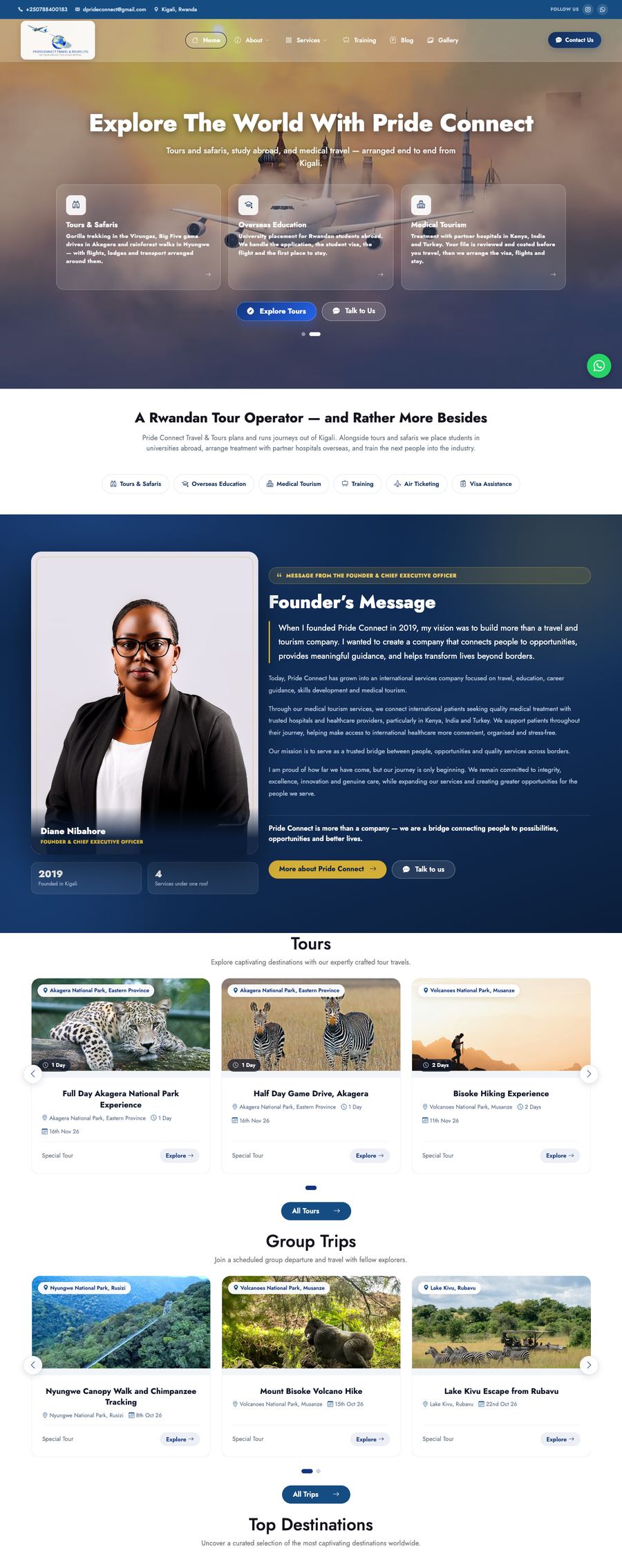 The Pride Connect website, one of the sites we built